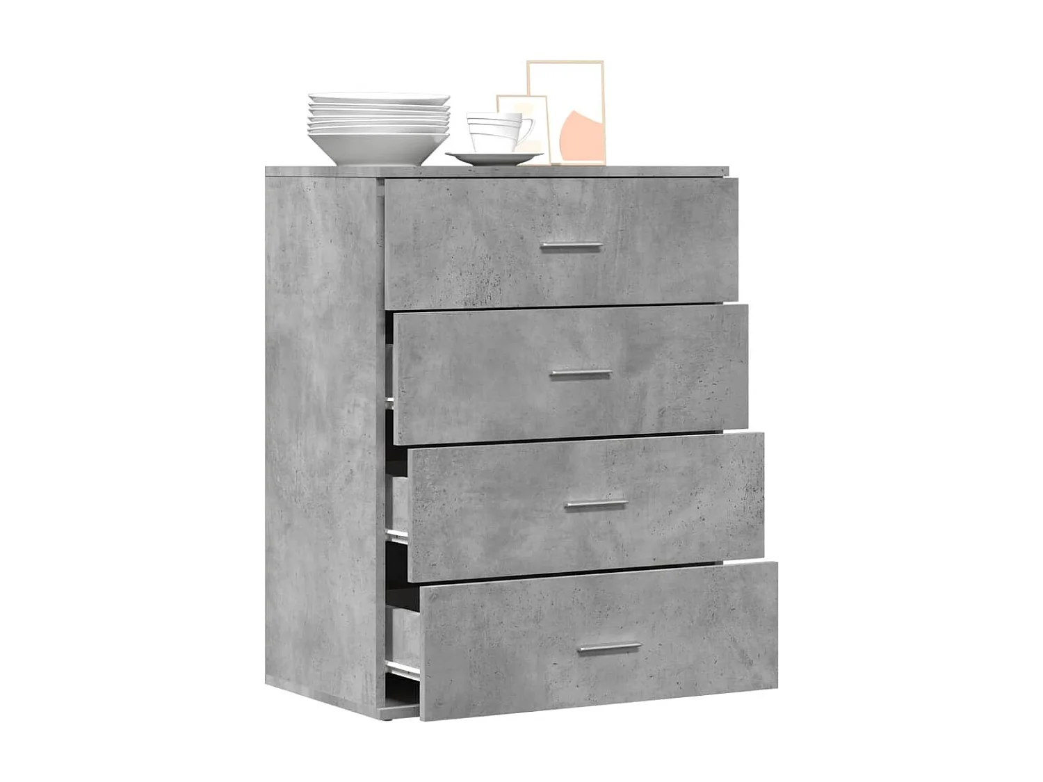 Buffet gris béton 60x39x80 cm bois d'ingénierie FR93891