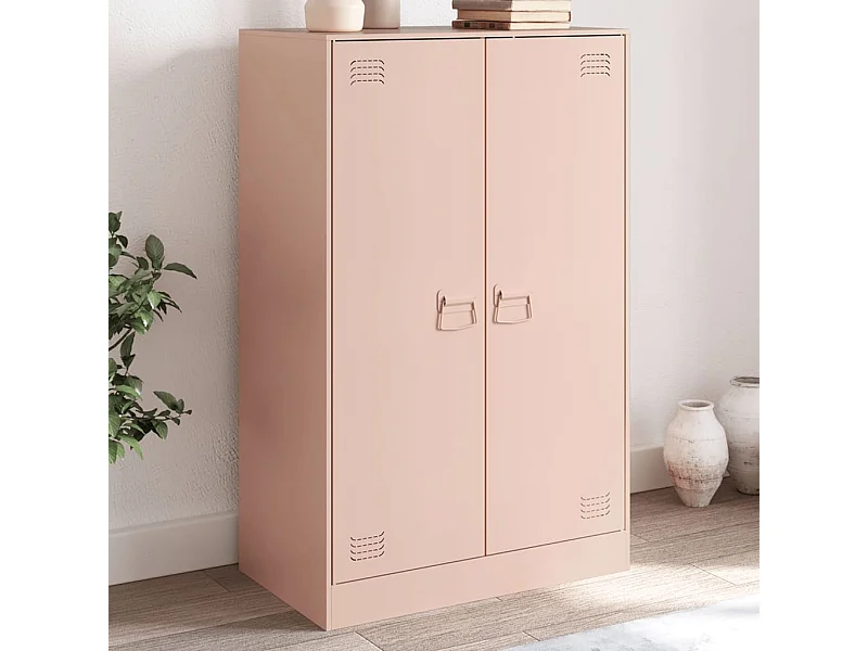 Buffet rose 67x39x107 cm acier FR12875