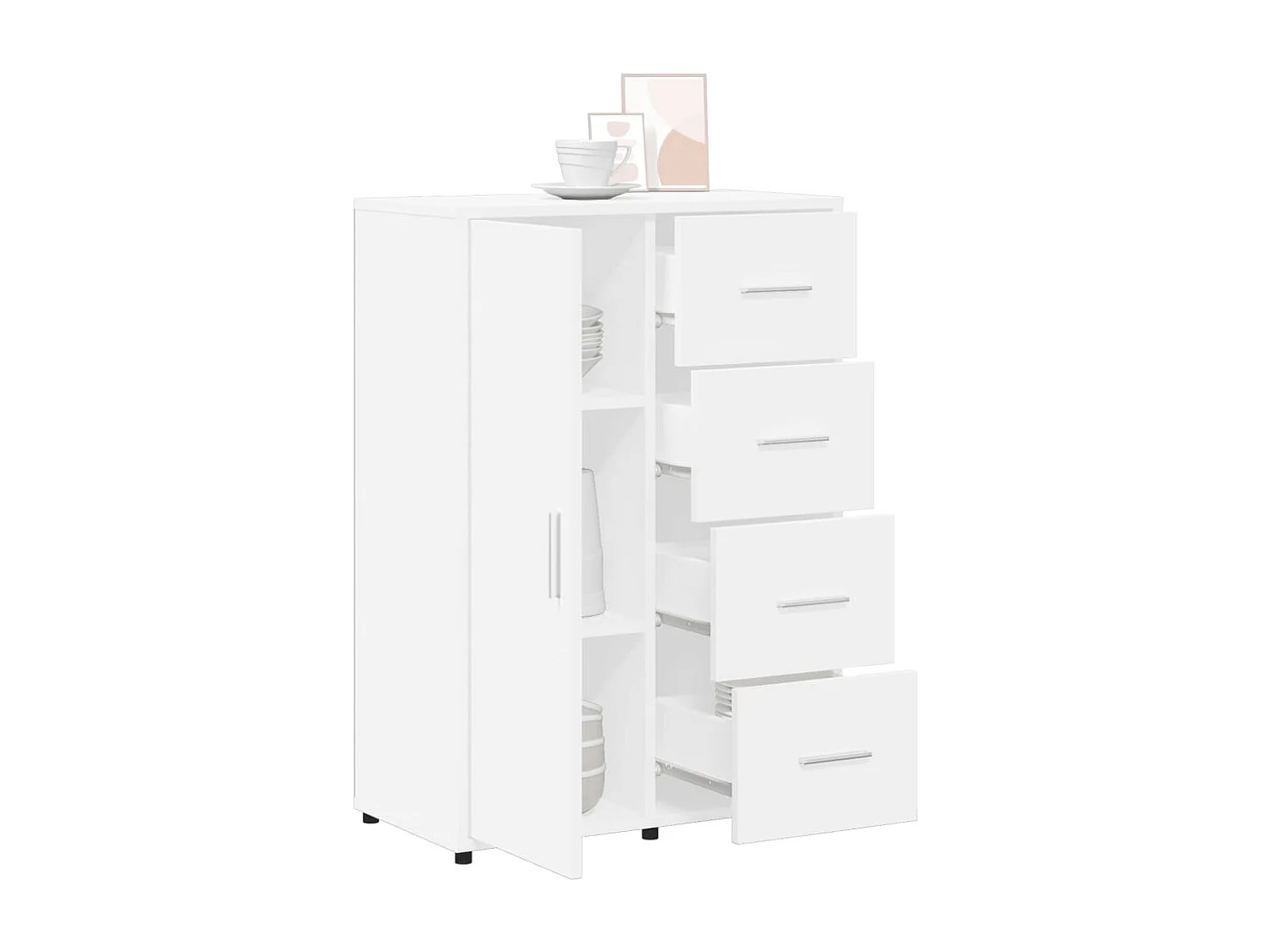 Buffets 2 pcs blanc 60x31x84 cm bois d'ingénierie FR58675