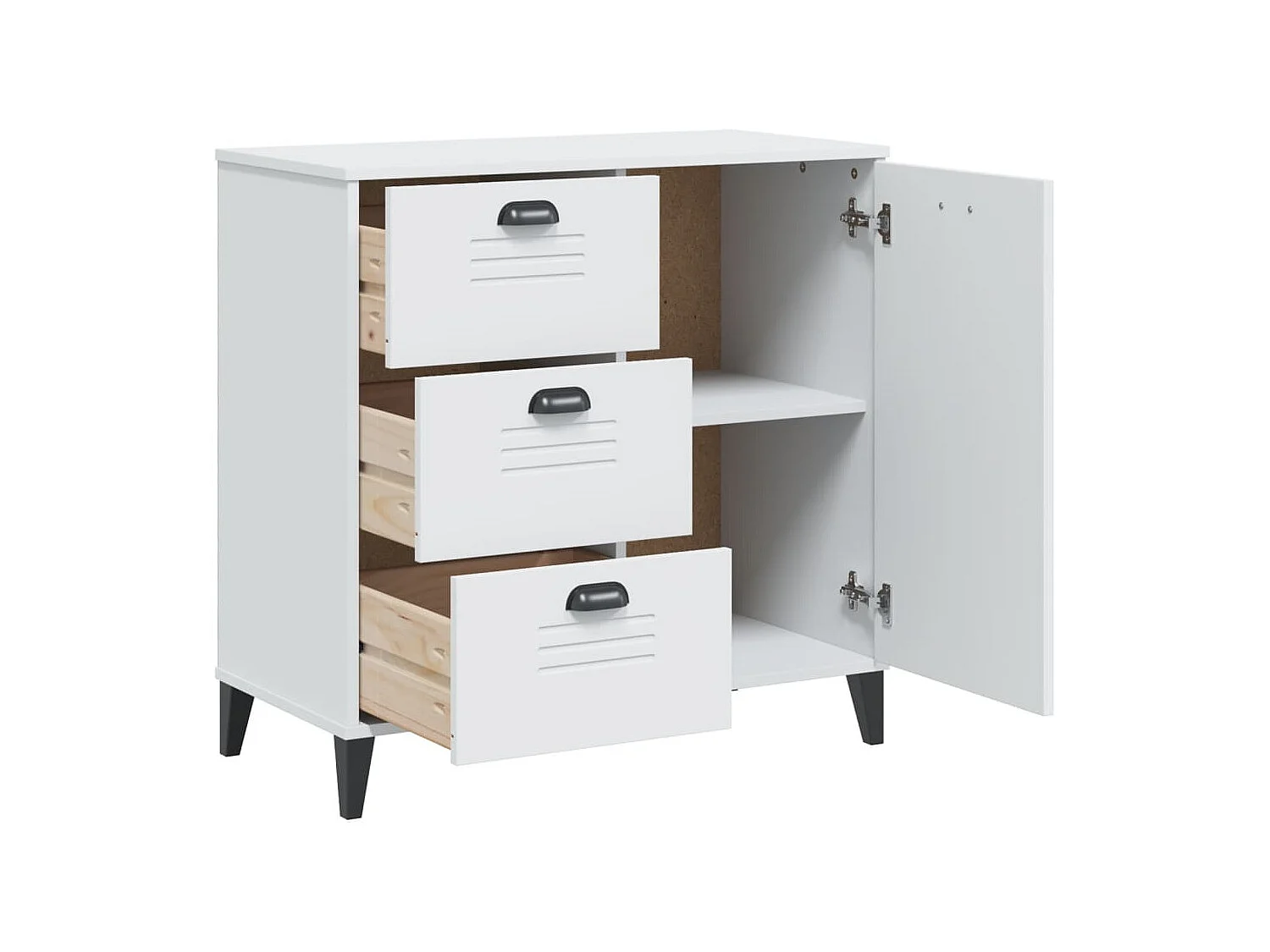 Buffet VIKEN blanc 80x40x80 cm bois d'ingénierie FR17729