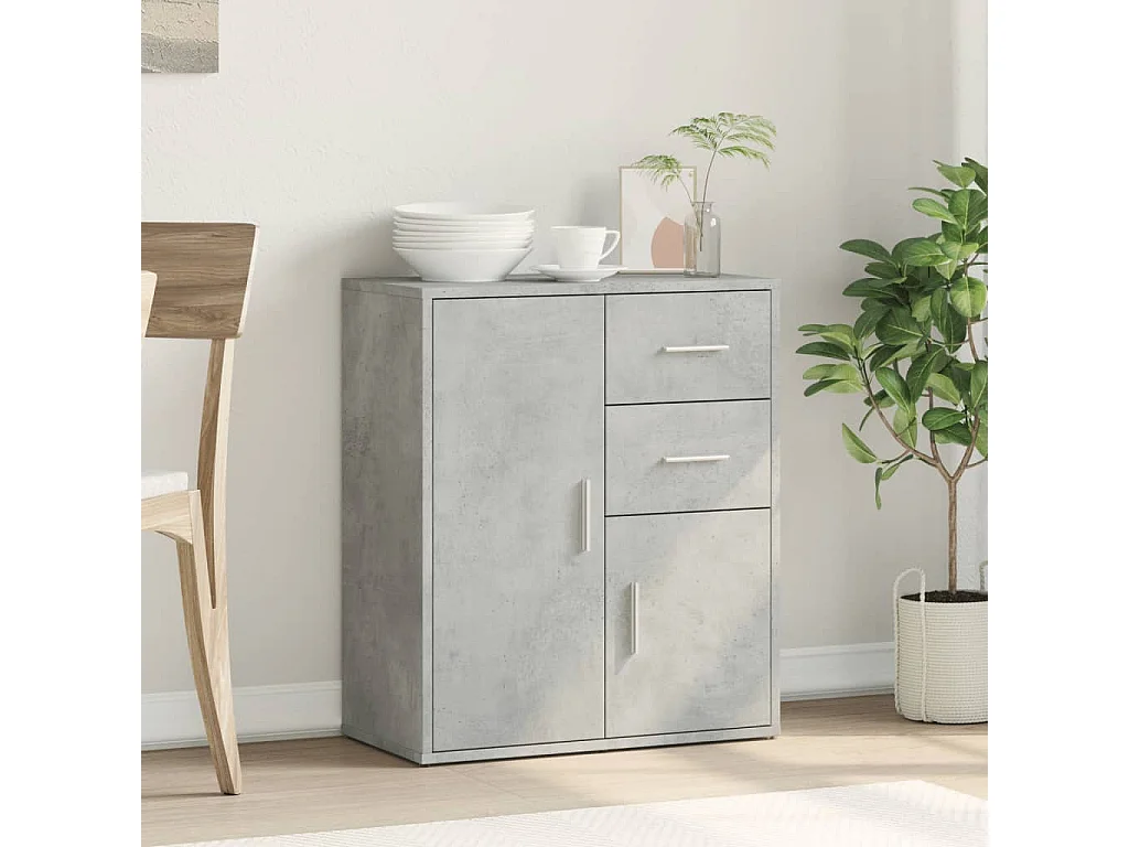 Buffet gris béton 60x31x70 cm bois d'ingénierie FR83309