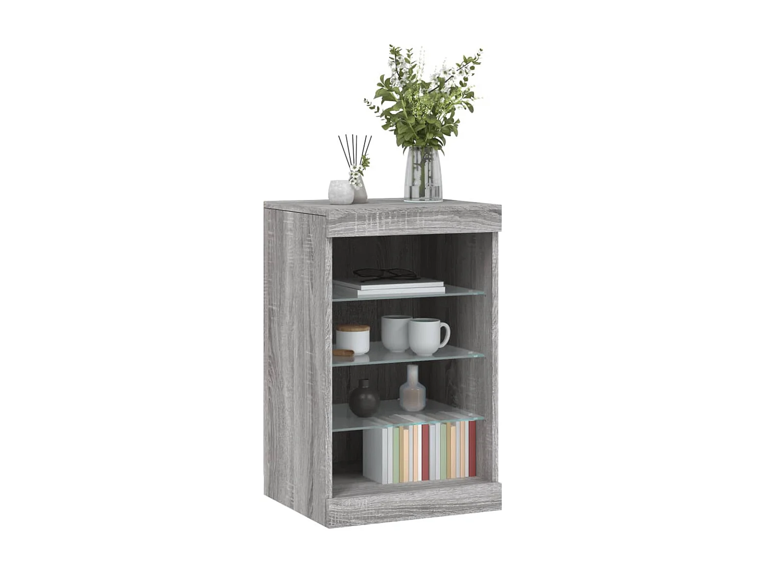 Buffet avec lumières LED sonoma gris 41x37x67 cm FR45223