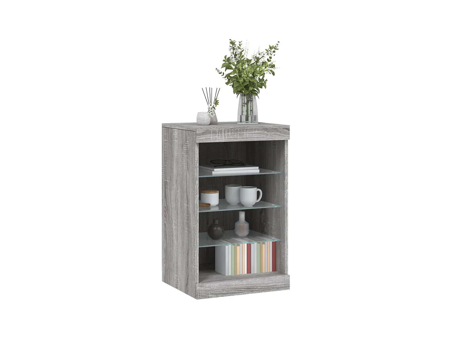 Buffet avec lumières LED sonoma gris 41x37x67 cm FR45223