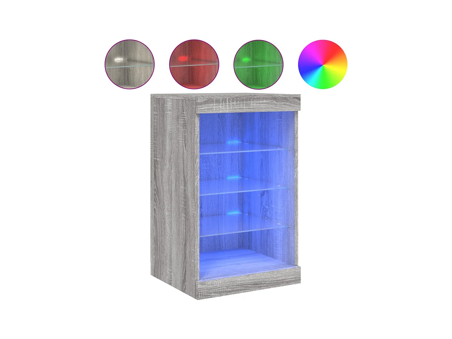 Buffet avec lumières LED sonoma gris 41x37x67 cm FR45223