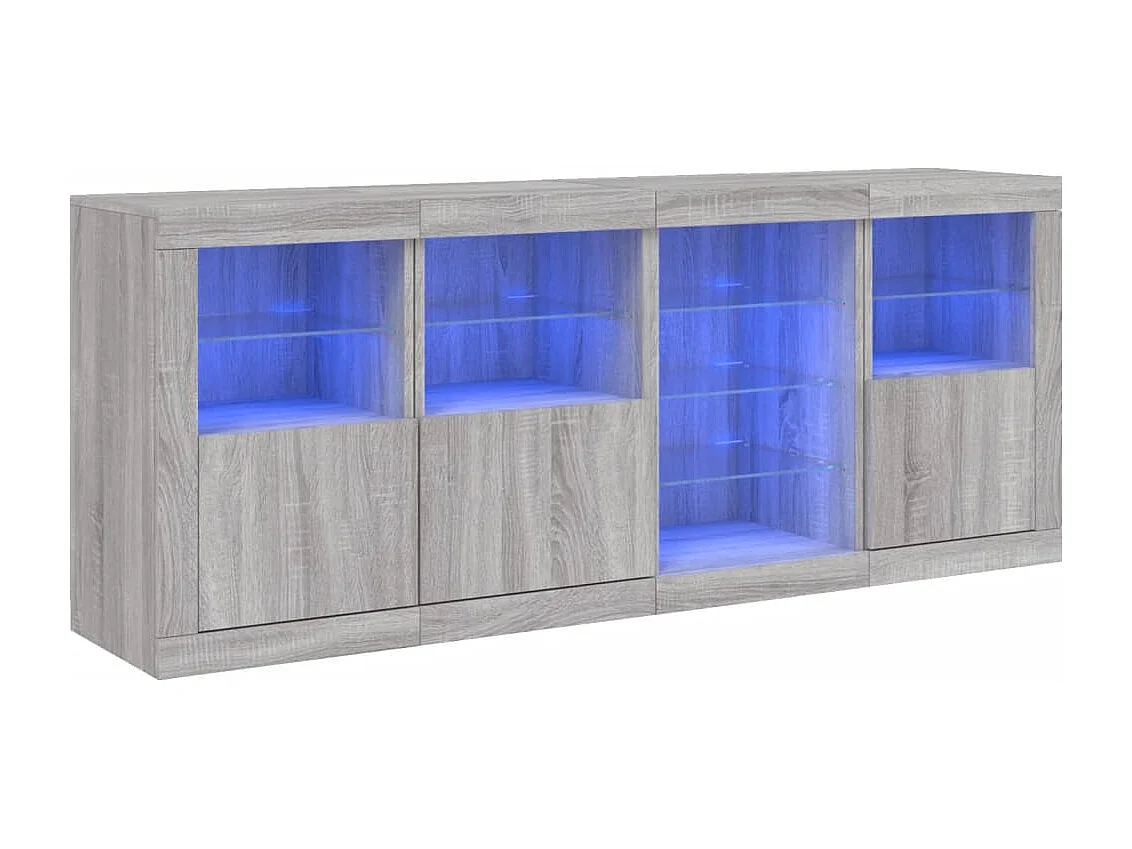 Dressoir met LED-verlichting 164x37x67 cm grijs sonoma eiken BE255854