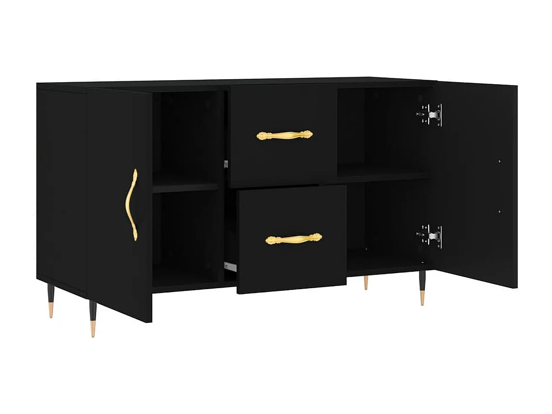 Buffet noir 100x36x60 cm bois d'ingénierie FR60334