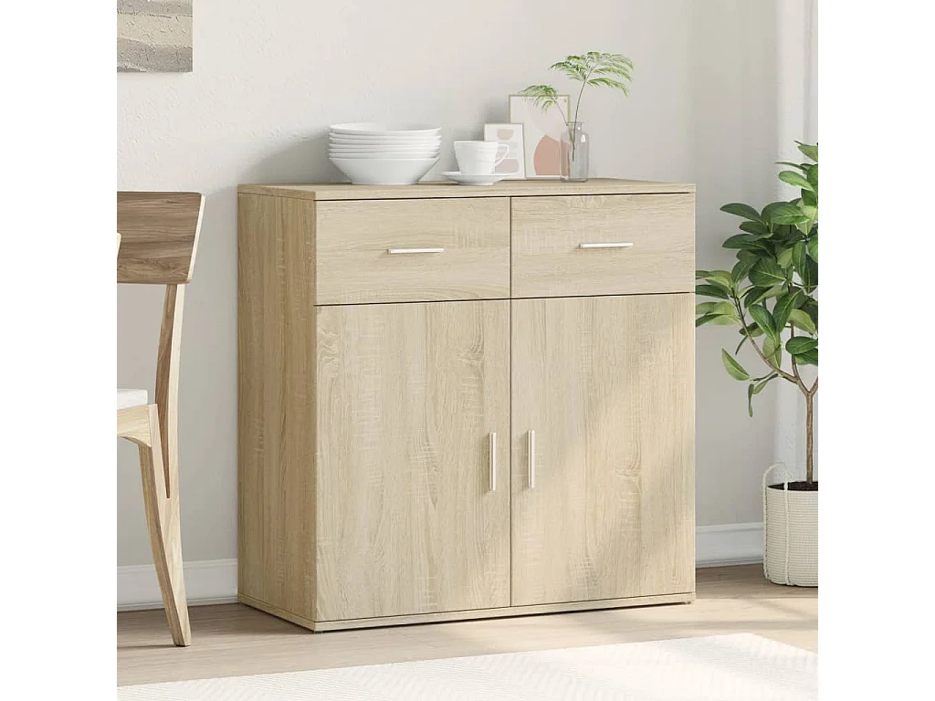 Buffet chêne sonoma 79x38x80 cm bois d'ingénierie FR92650