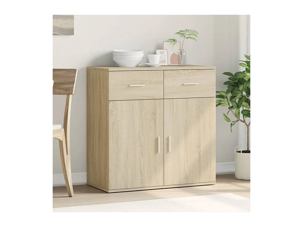 Buffet chêne sonoma 79x38x80 cm bois d'ingénierie FR92650