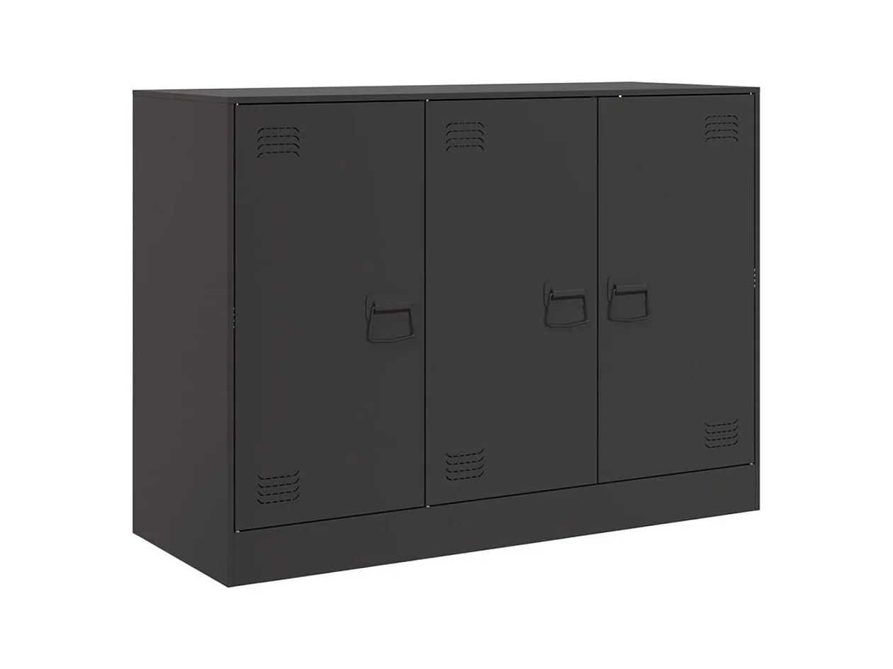 Buffet noir 99x39x73 cm acier FR64241