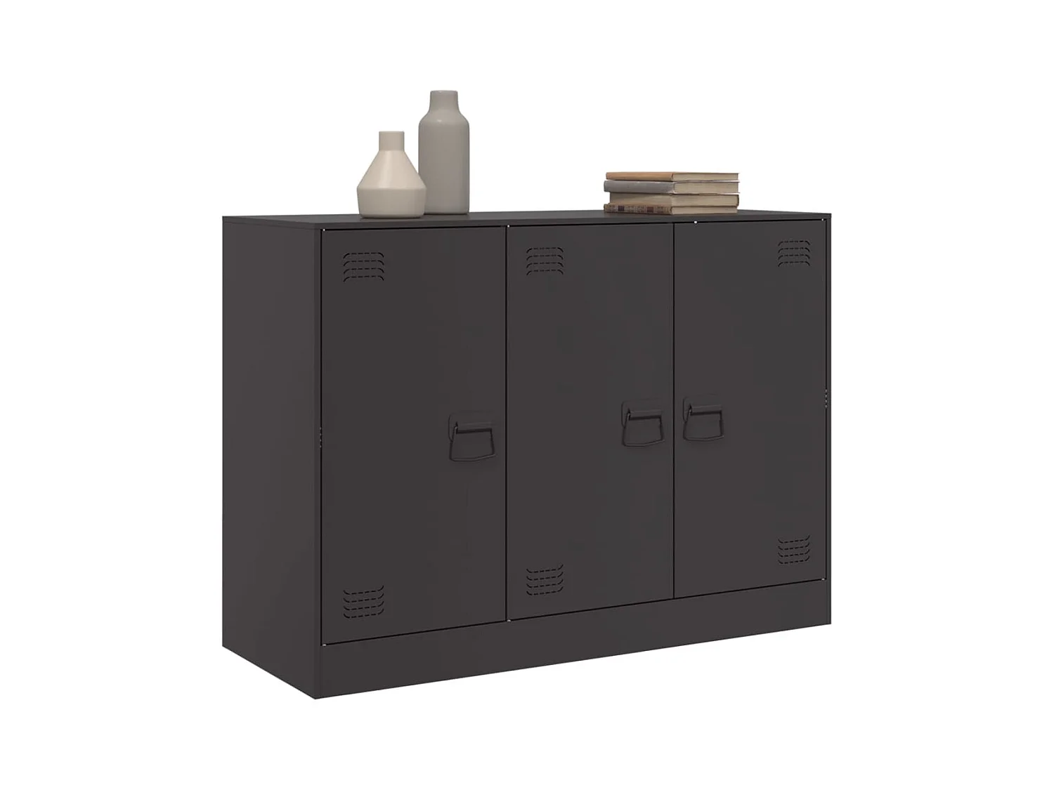 Buffet noir 99x39x73 cm acier FR64241
