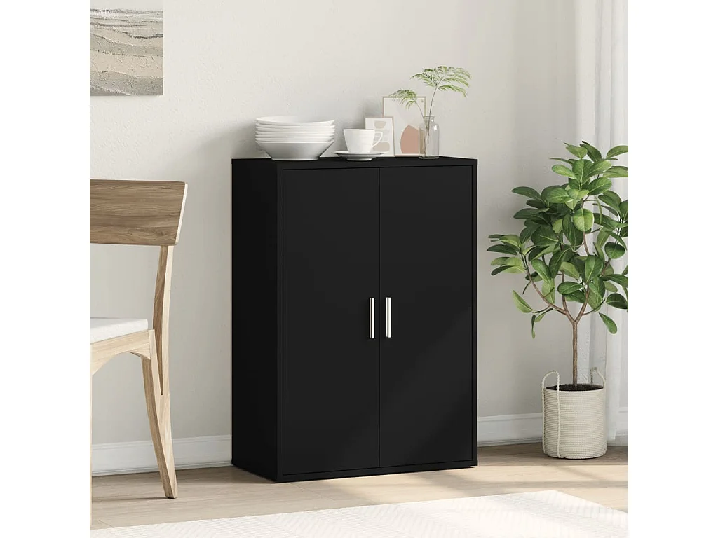 Buffet noir 60x31x84 cm bois d'ingénierie FR51484