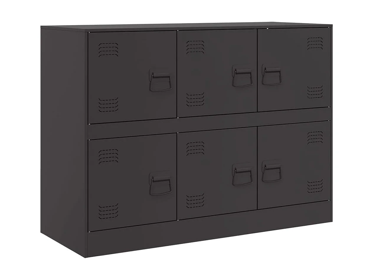 Buffet noir 99x39x73 cm acier FR87201