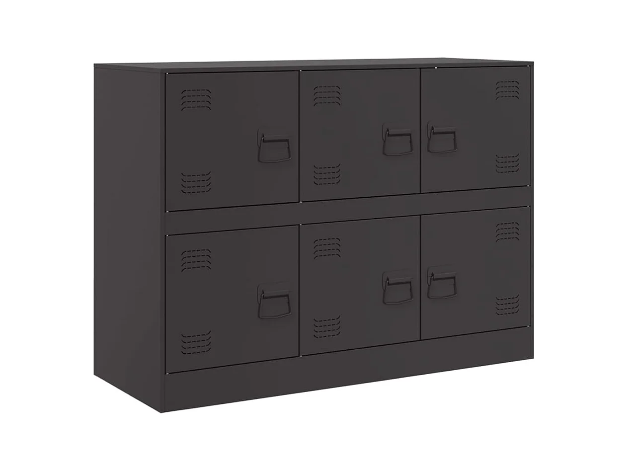 Buffet noir 99x39x73 cm acier FR87201