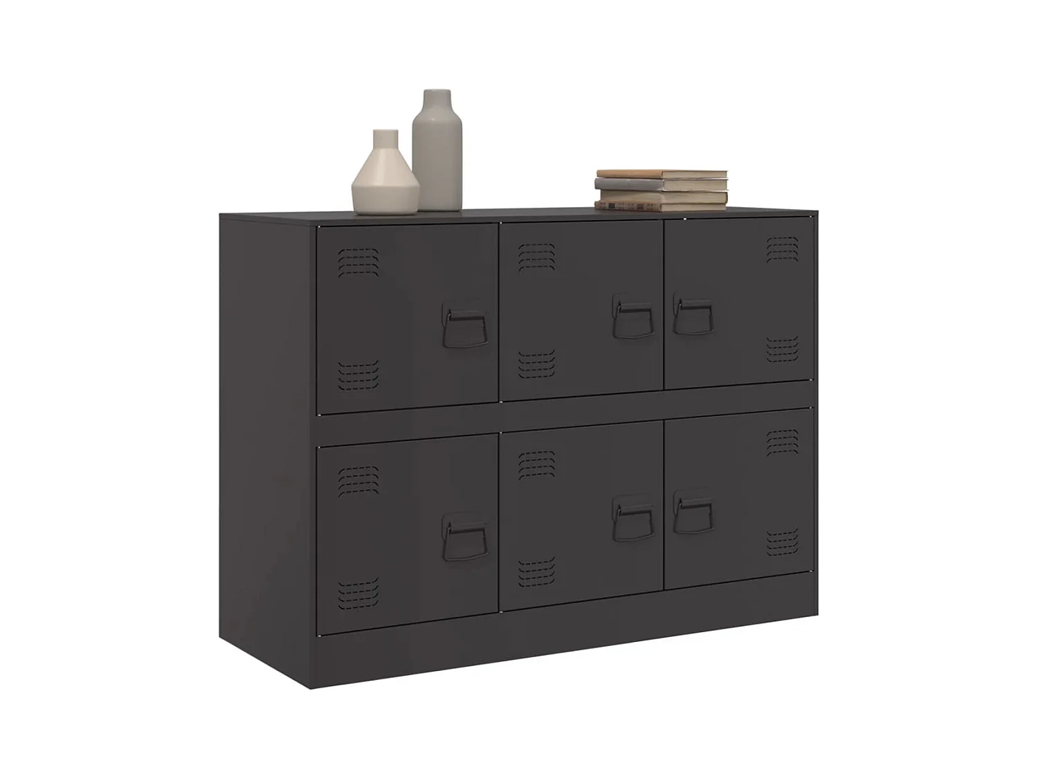 Buffet noir 99x39x73 cm acier FR87201