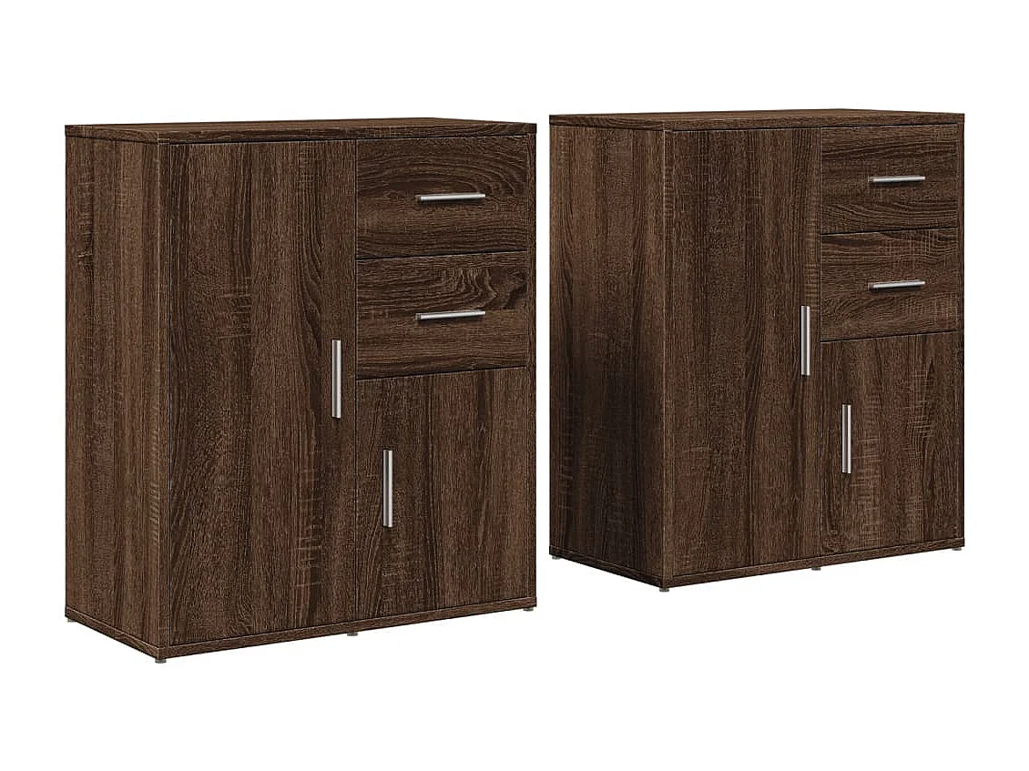Buffets 2 pcs chêne marron 60x31x70 cm bois d'ingénierie FR45860
