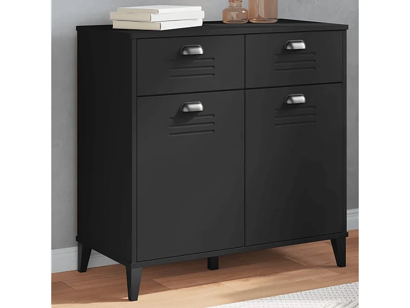 Buffet VIKEN noir 80x40x80 cm bois d'ingénierie FR97042