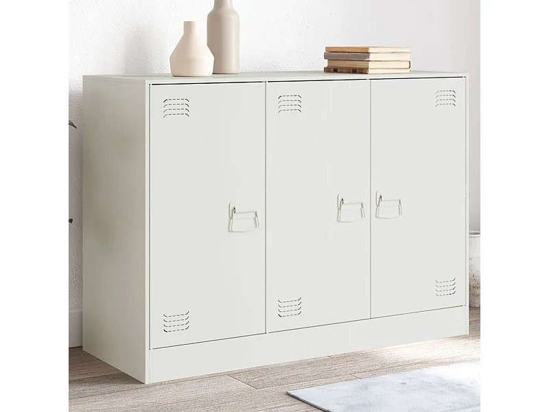 Aparador de acero blanco 99x39x73 cm ES519928