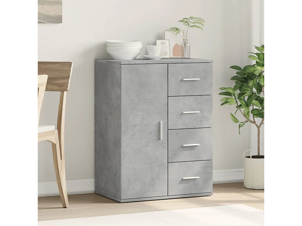 Buffet gris béton 59x39x80 cm bois d'ingénierie FR20471