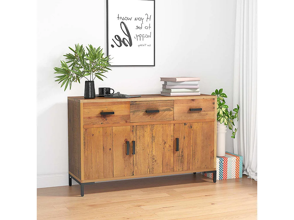 Dressoir 110x35x70 cm massief grenenhout bruin BE848385