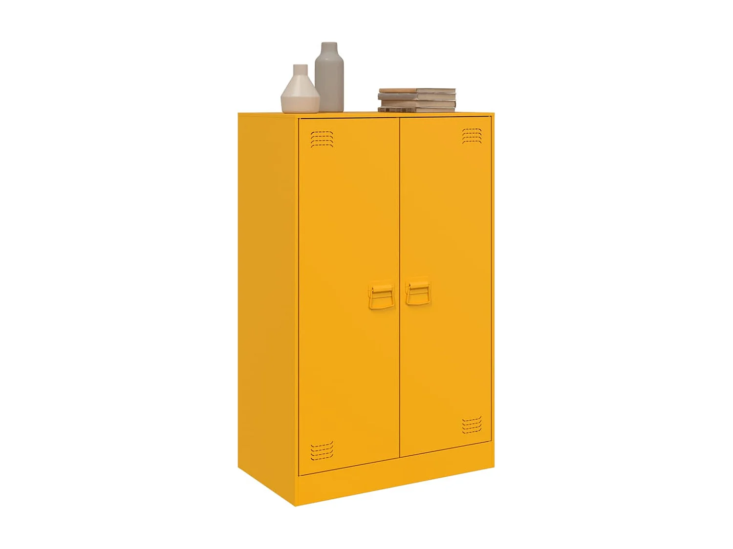 Buffet jaune moutarde 67x39x107 cm acier FR41621