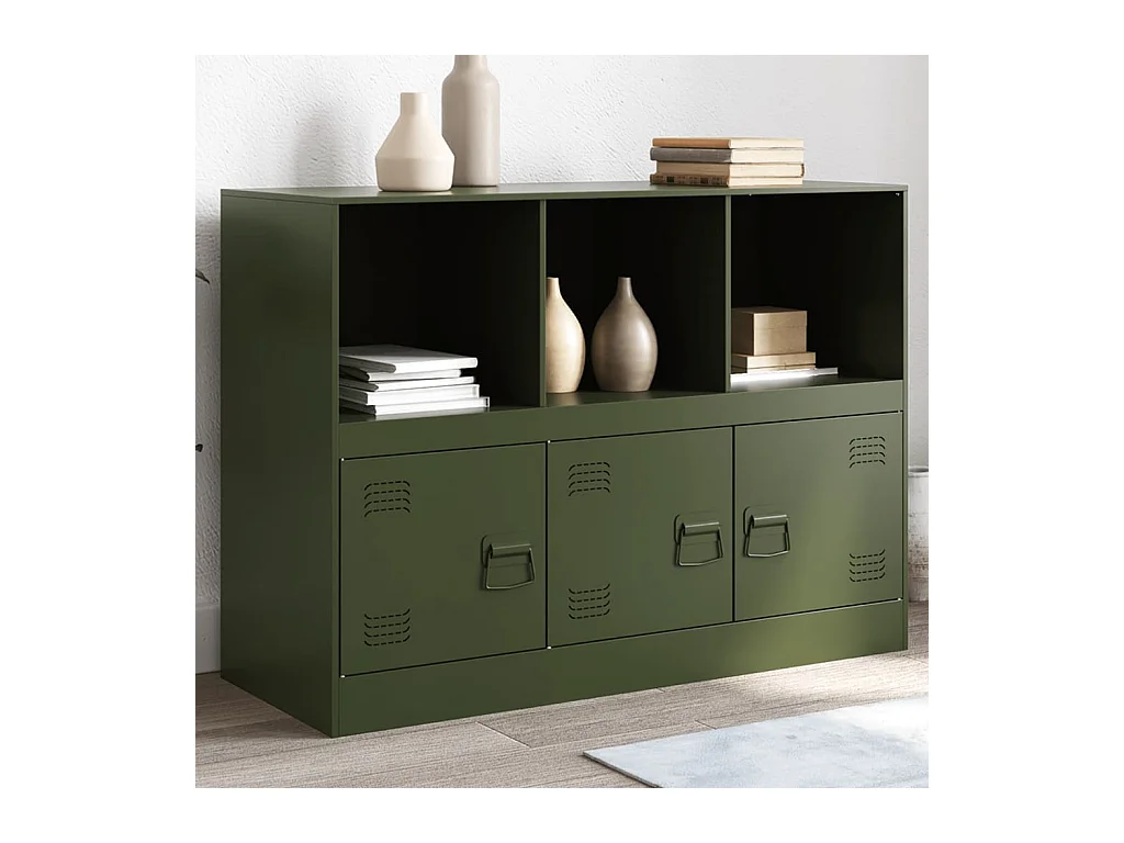 Buffet vert olive 99x39x73 cm acier FR88722