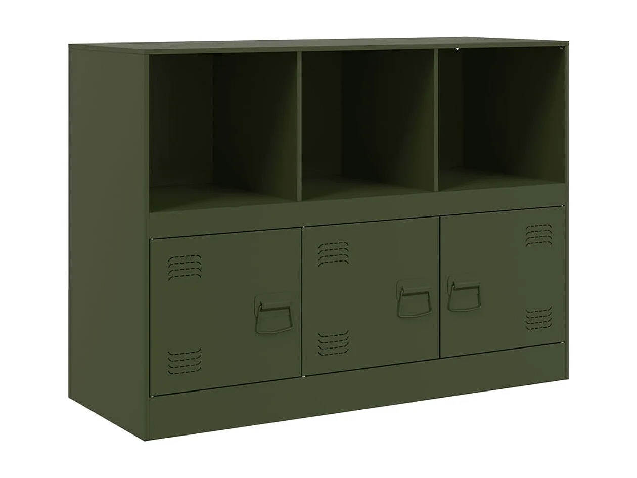 Buffet vert olive 99x39x73 cm acier FR88722