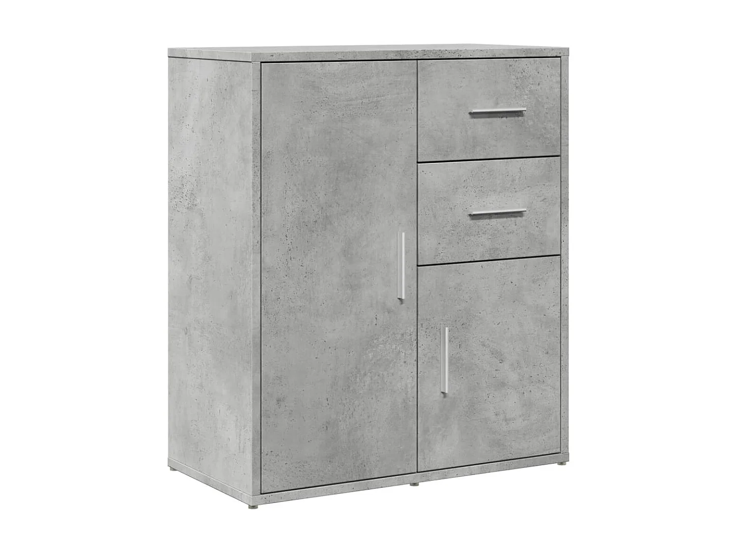 Aparador de madera ingeniería 2 uds gris hormigón 60x31x70 cm ES806341