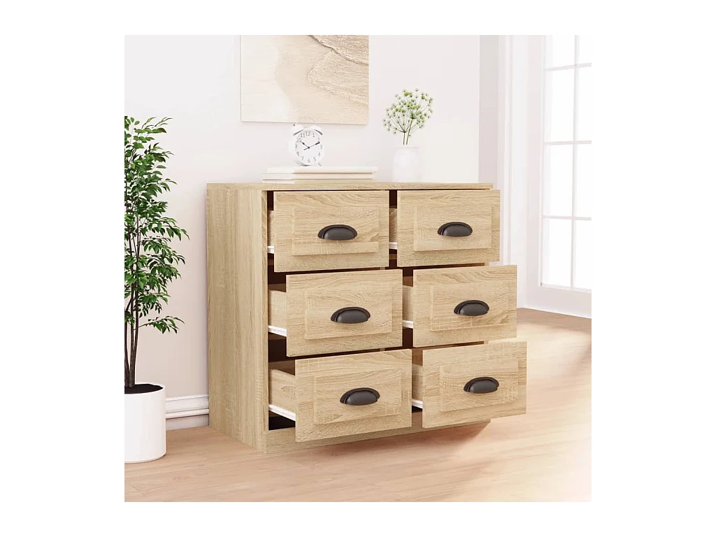 Buffet chêne sonoma 70x35,5x67,5 cm bois d'ingénierie FR63045