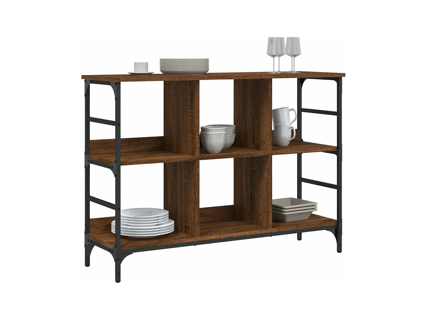 Buffet chêne marron 102x32x73,5 cm bois d'ingénierie FR59273