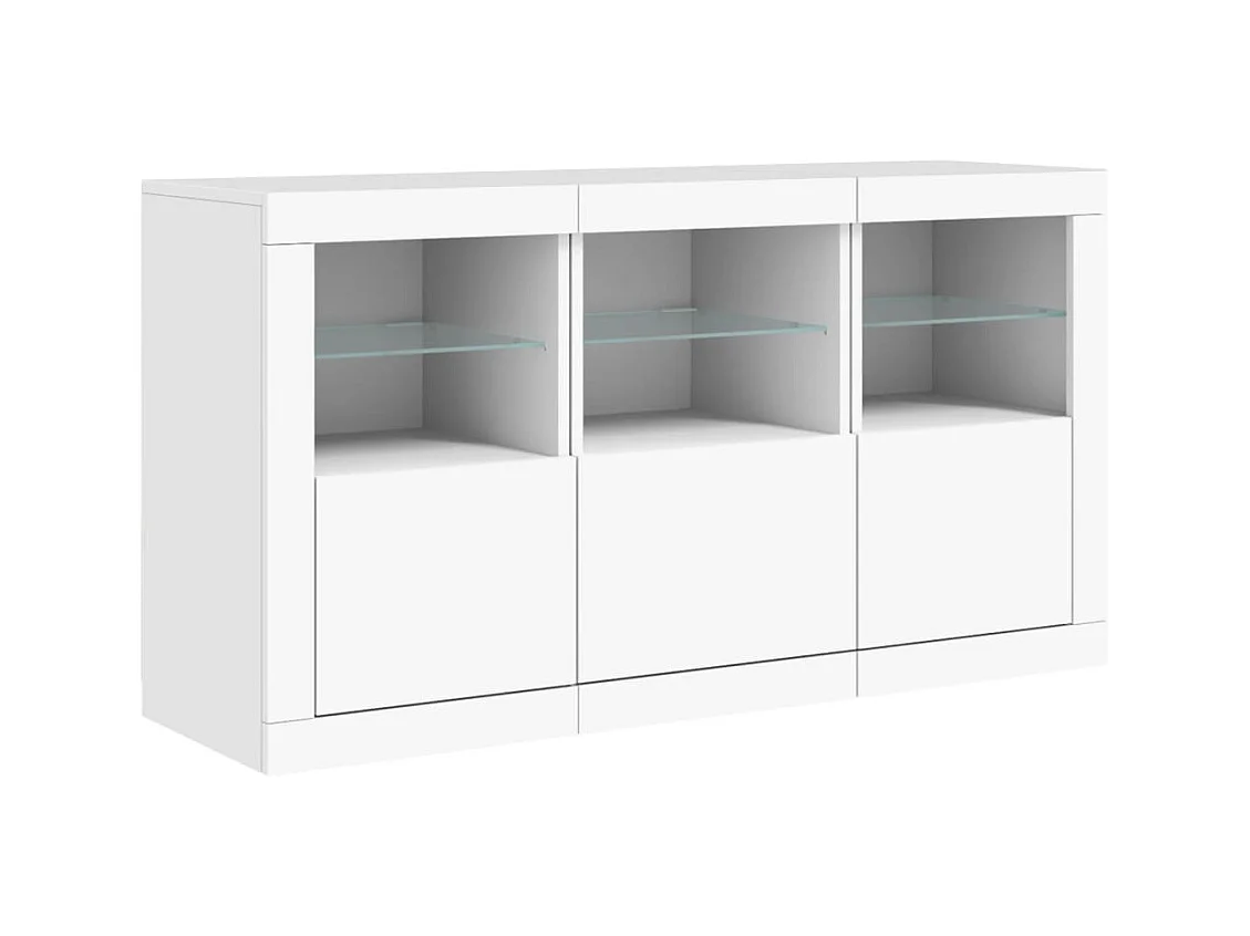 Buffet avec lumières LED blanc 123x37x67 cm FR64250