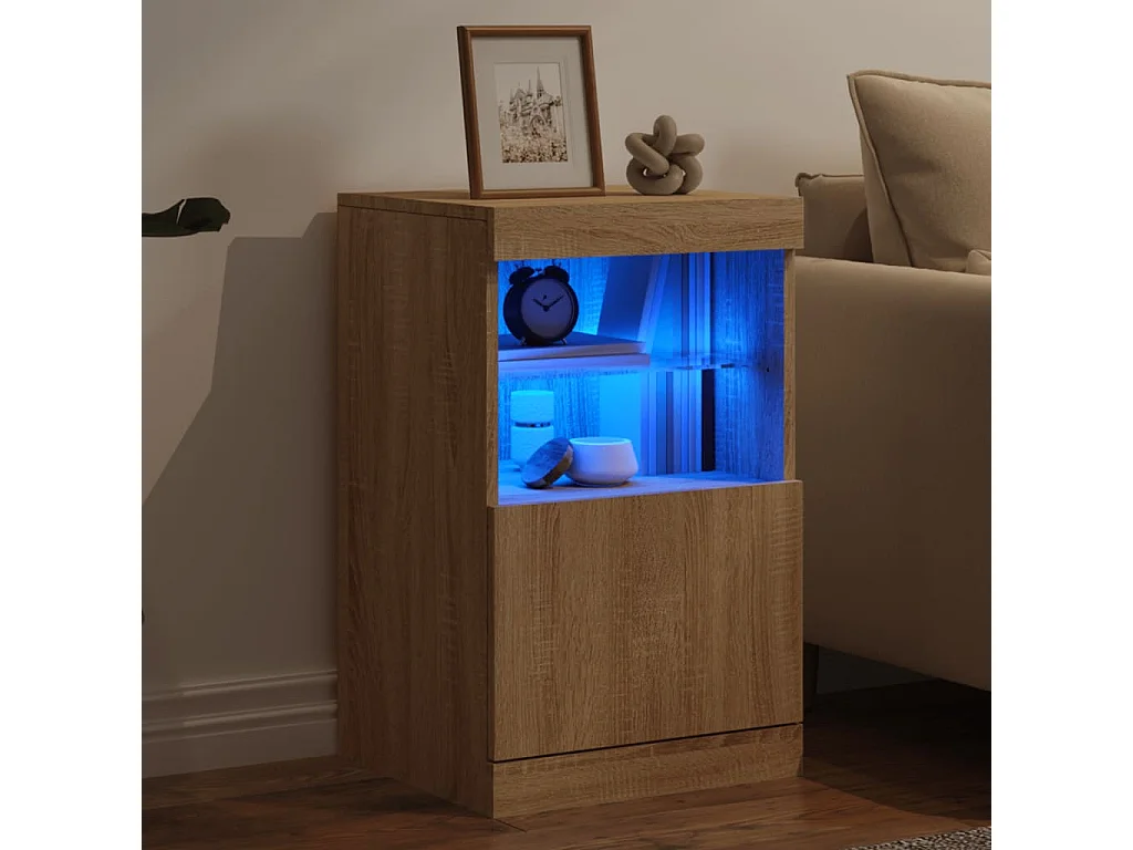Buffet avec lumières LED chêne sonoma 41x37x67 cm FR63122