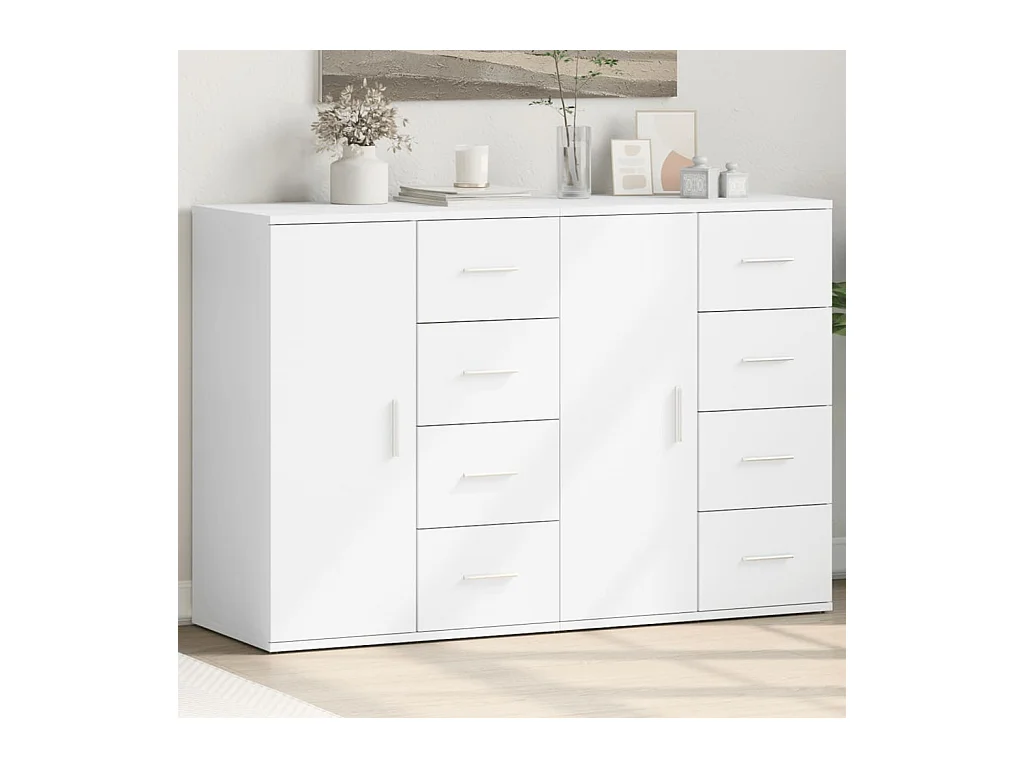 Buffets 2 pcs blanc 59x39x80 cm bois d'ingénierie FR63804