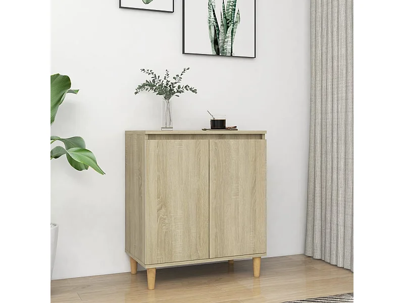 Buffet avec pieds en bois Chêne sonoma 60x35x70 cm Aggloméré FR77191