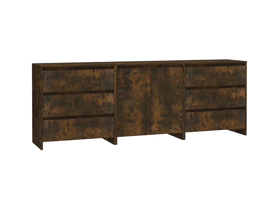 Buffets 3 pcs Chêne fumé Bois d'ingénierie FR87204