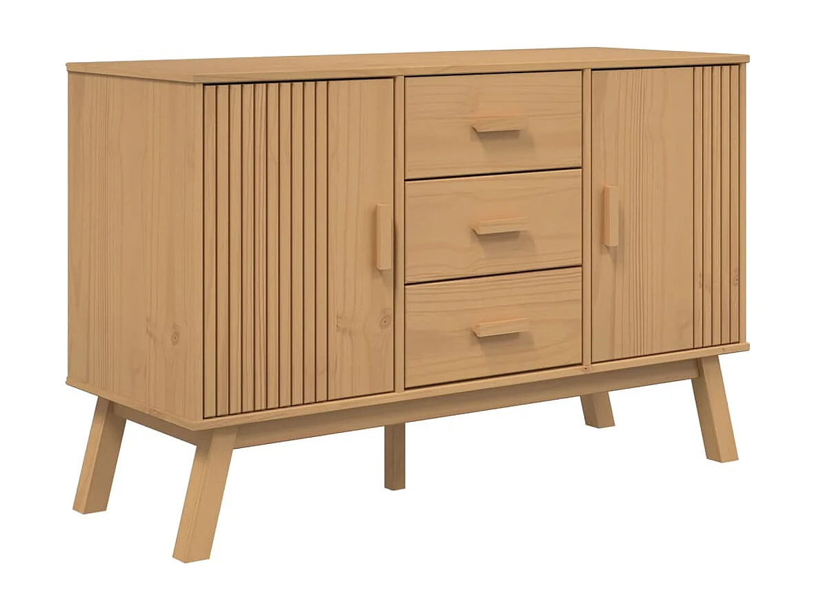 Buffet OLDEN marron 114x43x73,5 cm bois massif de pin FR63479