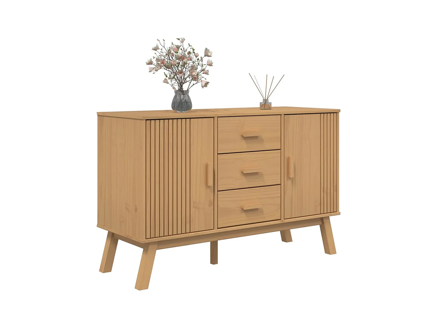 Buffet OLDEN marron 114x43x73,5 cm bois massif de pin FR63479