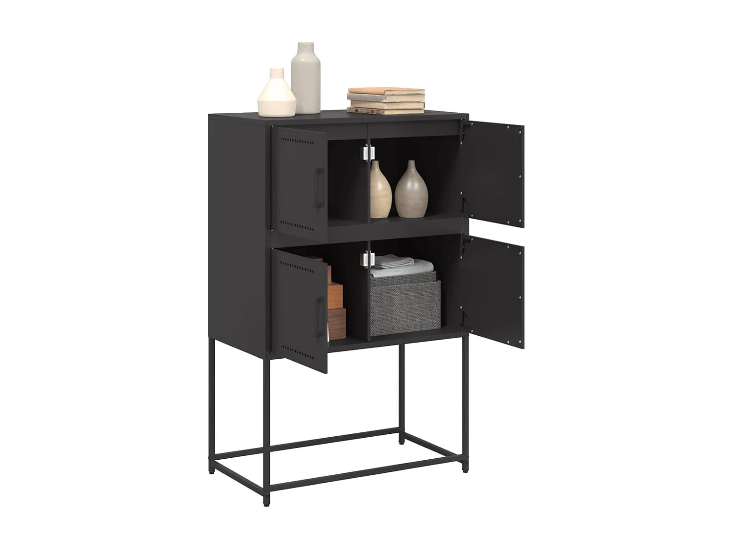 Dressoir 68,5x38,5x107 cm staal zwart BE904198