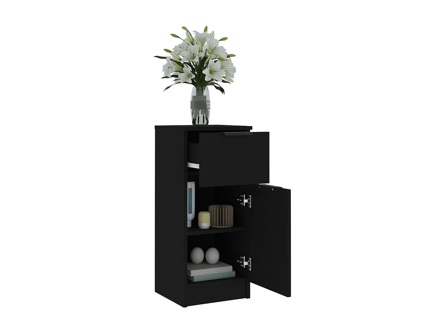 Buffets 2 pcs noir 30x30x70 cm bois d'ingénierie FR45094