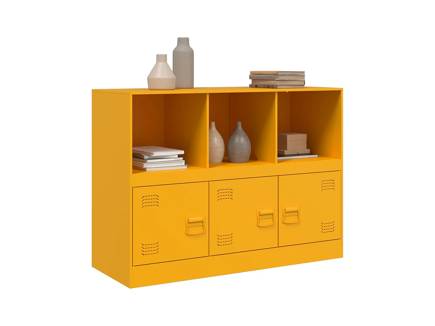 Aparador de acero amarillo mostaza 99x39x73 cm ES968477