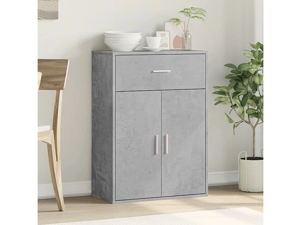 Buffet gris béton 60x30x84 cm bois d'ingénierie FR53901