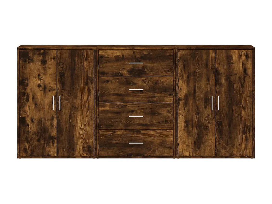 Buffets 3 pcs chêne fumé 60x31x84 cm bois d'ingénierie FR59679