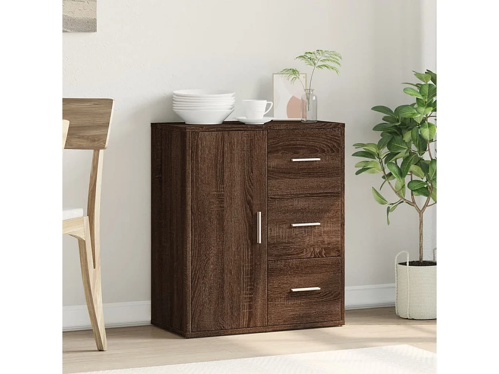 Buffet chêne marron 60x31x70 cm bois d'ingénierie FR32306