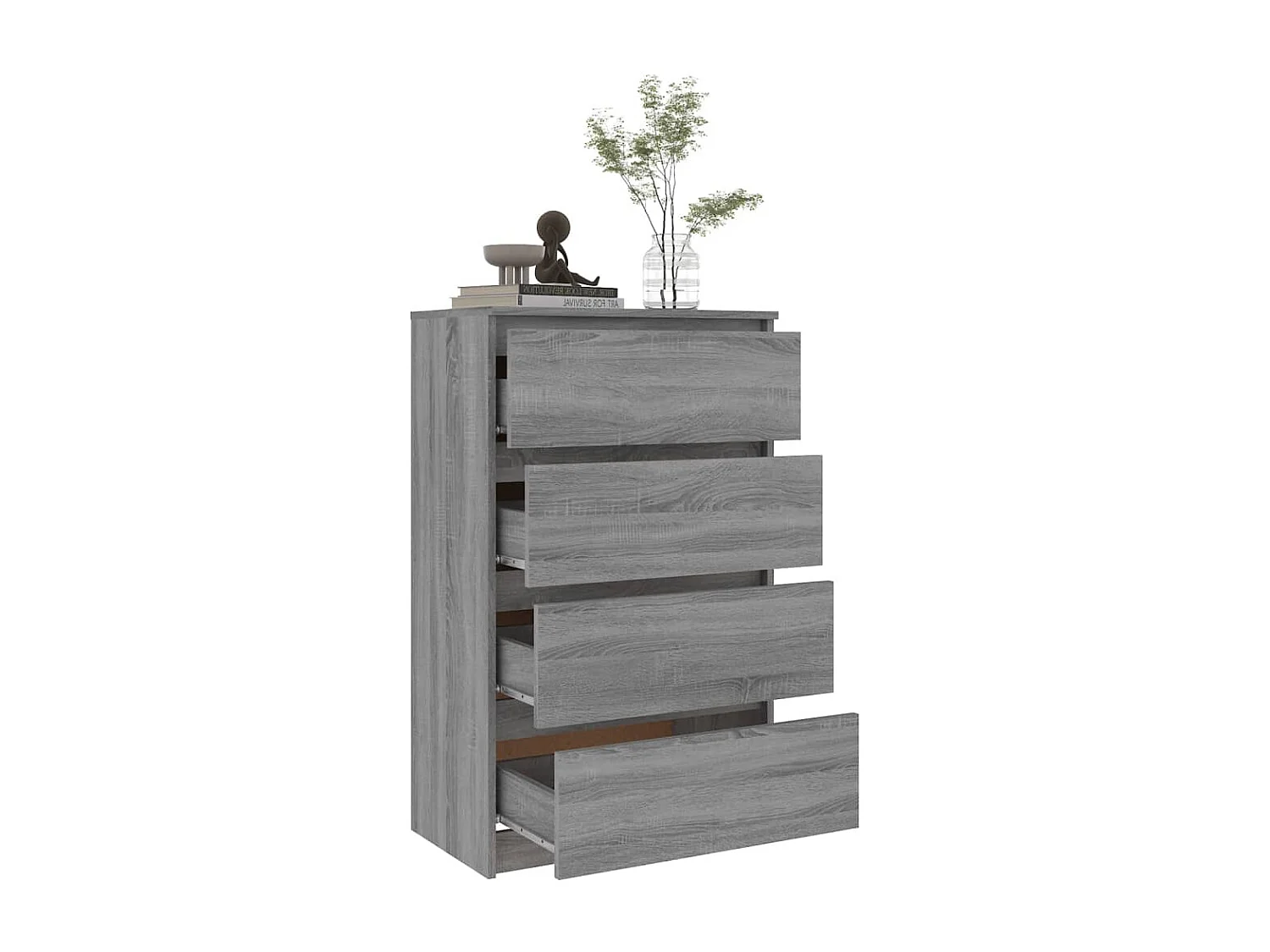 Dressoir 60x35x98,5 cm bewerkt hout grijs sonoma eikenkleurig BE280379