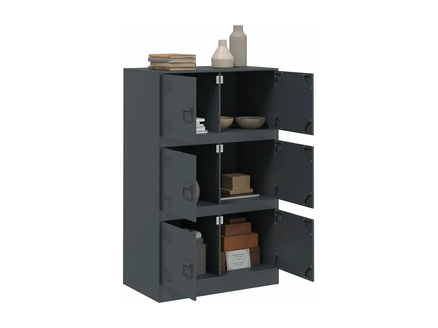 Buffet anthracite 67x39x107 cm acier FR76247