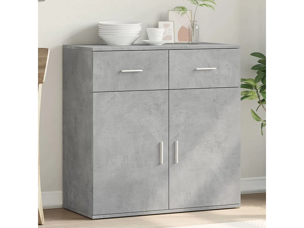 Buffet gris béton 79x38x80 cm bois d'ingénierie FR56676