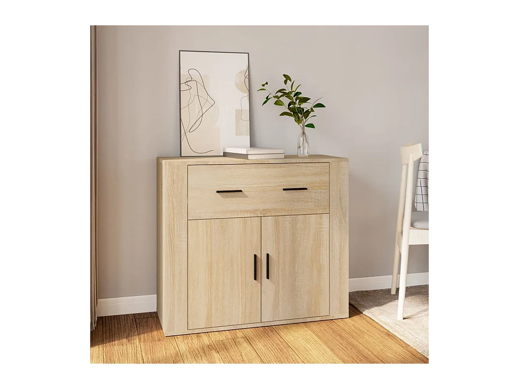 Buffet Chêne sonoma 80x33x70 cm Bois d'ingénierie FR85644