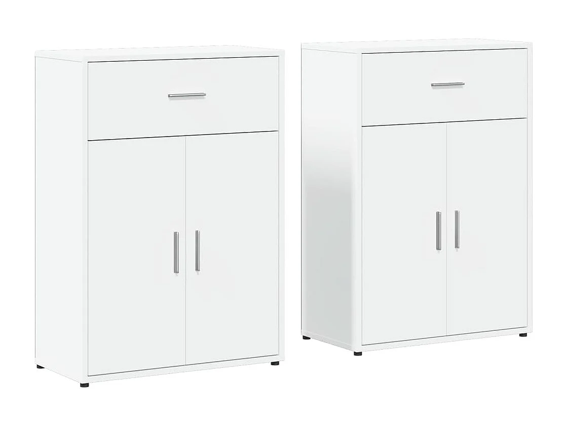 Buffets 2 pcs blanc 60x30x84 cm bois d'ingénierie FR21097