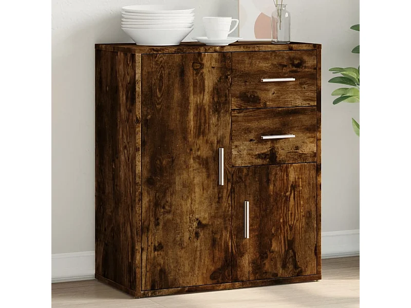 Buffet chêne fumé 60x31x70 cm bois d'ingénierie FR92548