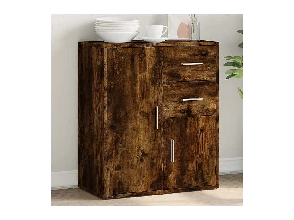 Buffet chêne fumé 60x31x70 cm bois d'ingénierie FR92548