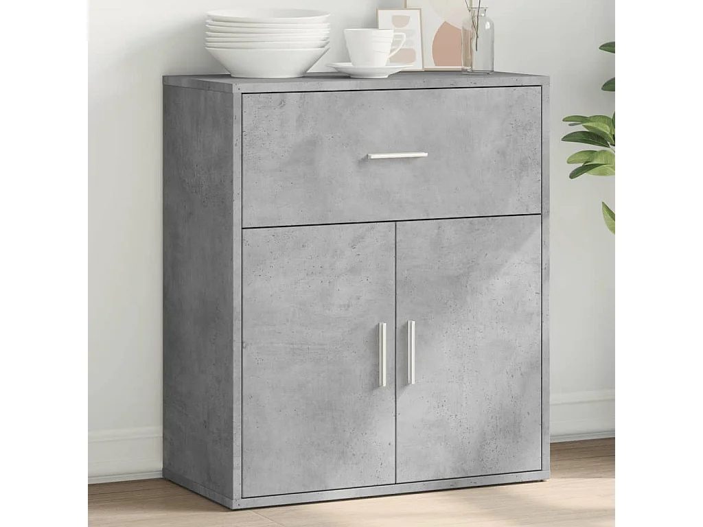 Buffet gris béton 60x31x70 cm bois d'ingénierie FR75646